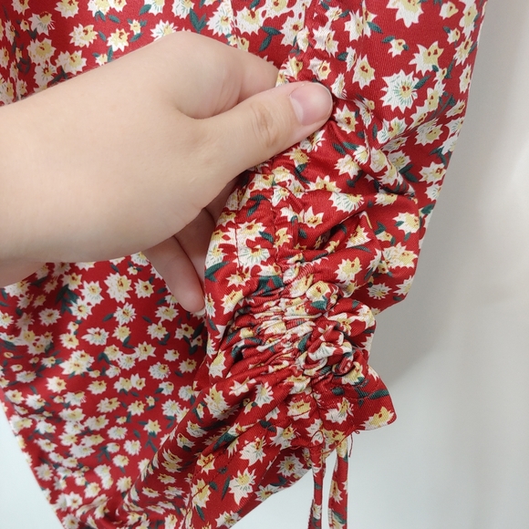 Shein Spaghetti Strap Floral Ruched Sides Midi Dress Size Large - Picture 8 of 13